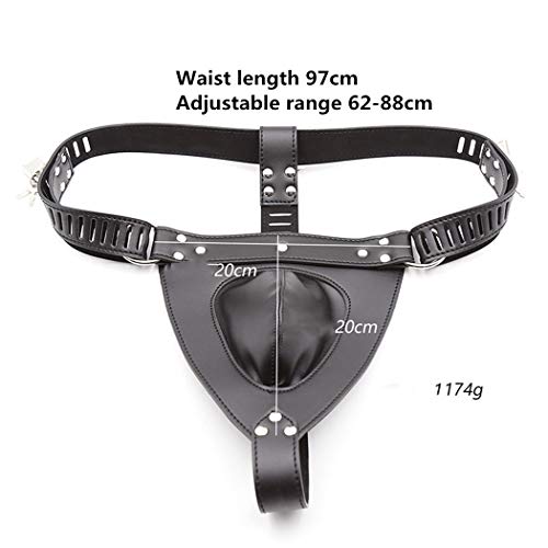 Heren harnas kuisheidsgordel sex sm erotiek kunstleer Ouvert SM ondergoed met slot U-convex man bedboeien cosplay… - Afbeelding 5