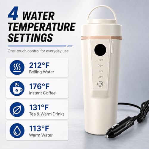 Tetera eléctrica portátil 12V/24V de acero inoxidable 400 ml miniatura 3