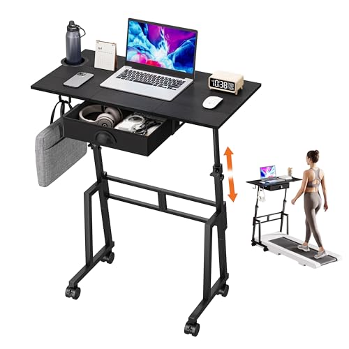 Adjustable Mobile Standing Desk with Drawer