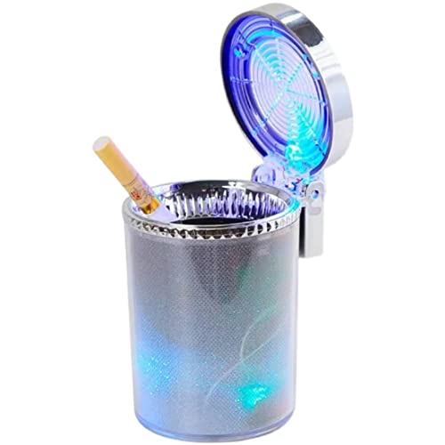 Cendrier de voiture D98DS - Lumières colorées - Avec couvercle LED - Portable - Sans fumée - Cendrier pour voiture - Pour camping en plein air