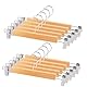 10 Stück 34cm Natürliche Kleiderbügel aus Holz, Robust Kleiderbügel Hosenbügel Aufhänger für Hosen Shorts Rock Socken Unterwäsche, mit rutschfest Clips und Drehbar Haken