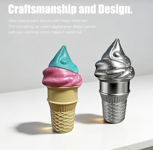 Encendedor antorcha en forma de cono de helado recargable miniatura 2