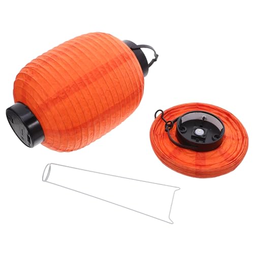 NOLITOY Farolillos Plegables Japoneses de Papel Naranja 15 CM Diámetro X 22 CM Alto 2 Unidades Decoración para Fiestas Restaurantes Sushi y Hoteles Lámparas Colgantes Tradicionales