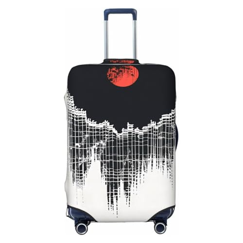 Abstract Red Sun Design Travel Luggage Covers - Elasticity Suitcase Covers Protector for Luggage 18-32 Inch