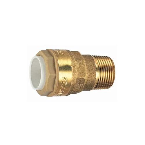 Raccord cuivre à clipser 18 mm, laiton mâle 20x27 (3/4), PUSH FIT