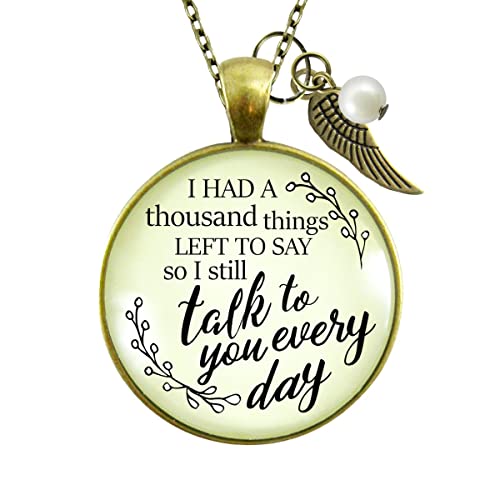 Gutsy Goodness PRNE36007035 Remembrance Necklace I Had A Thousand Things Left To Say Memorial Jewelry thumb #1