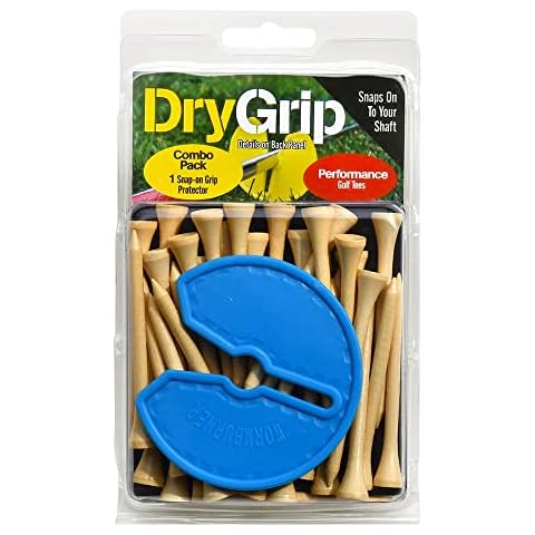 One Dry Grip Small 3" Inch in Vivid Colors With Tee’s (Golf Club Rest) (Grip Protector from Toxic Chemicals) (3" Vivid Blue Dry Grip With 2 3/4" Natural Golf Tee's) Cover
