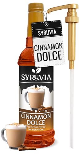 Syruvia Coffee Syrup, Cinnamon Dolce Flavored Syrup for Drinks, Lattes, and Desserts &ndash; 25.4 fl oz...