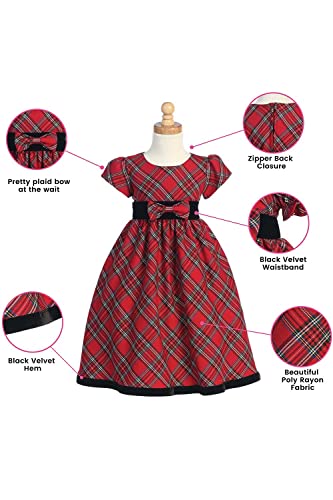 Made in USA Toddler Christmas Dresses for Girls, Red Plaid Dress for Baby Girl, Holiday Outfit, Vestidos Niñas2