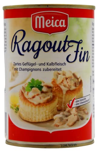 Meica Ragout Fin zartes Geflügel- und Kalbfleisch mit Champignons zubereitet 12er Pack (12 x 400g)