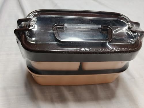 Image of Lunch Box with 3 Compartments, Wheat Straw Material, BPA-Free, 900ml Capacity, with Spoon and Fork, for School and Office