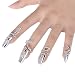 Women Fashion Finger Nail Ring Unique Fingernail Protective Nail Cap Cover Ring Art Tip Cover (4 Pieces Set)