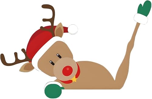 Miniatura 7 de Calcomanía de decoración navideña para limpiaparabrisas trasero, calcomanías de brazo agitado de Papá Noel, impermeable, autoadhesiva, decoración de