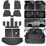 AltraVos Floor Mats & Trunk Mat & Backrest Mat (Only Fit Sport Version) for 2016-2022 2023 Mazda CX-9 CX9 (6 Seats-2 Row Bucket Seat),TPE All Weather Protection Floor Liners & Cargo Liners