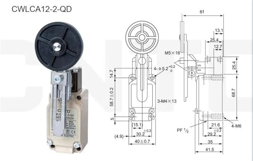 Microinterruptor de límite vertical CWLCA12-2-QD repara paradas de maquinaria 3