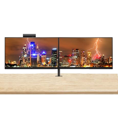 Image of HP Series 5 Pro 24-inch 524pm & 524pf FHD 1080P Conferencing Monitor, 2-Pack, Webcam and Mic, DisplayPort, USB Hub Bundled with Desk Mount Dual Monitor Stand