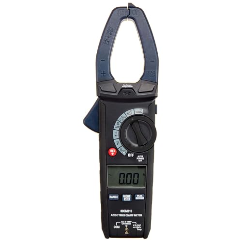 Amazon Basics Klemmmessgerät, 600 A AC/DC, True RMS, NCV, Taschenlampe, 6.000 Counts, Schwarz