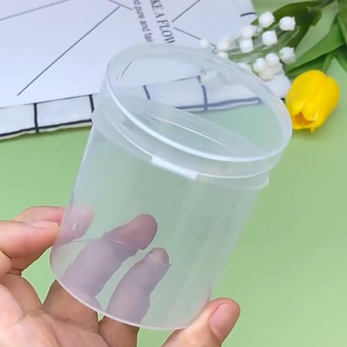 Image of 12 Pcs Clear Storage Box Round Organizer D2.4 x H2.48 Inch, 4.4 oz Transparent Plastic Organizers for Pills Gems Beads Jewelry Small Items