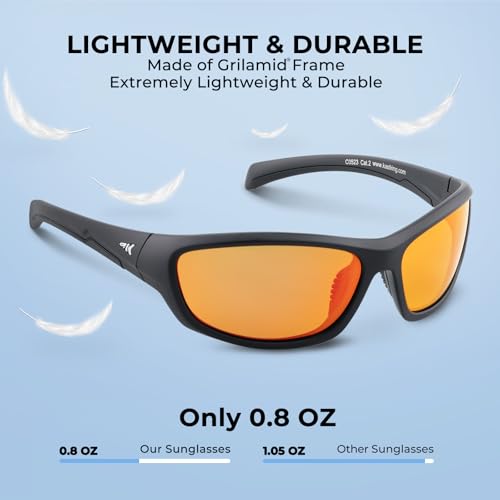Image of KastKing Hiwassee Polarized Sport Sunglasses for Men and Women, Wrap Sunglasses for Fishing Cycling and Running,UV Protection