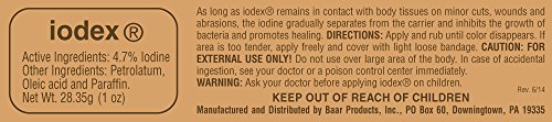 Baar Products - Iodex Antiseptic Ointment - 4.7% Iodine - Prevents Infections, Promotes Healing, Inhibits Bacteria Growth - For Minor Cuts And Wounds - 1 Oz #TOP2