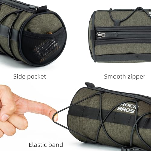 ROCKBROS Bike Handlebar Bag Small Bicycle Handle Bar Bag Handy Front Bike Bags Handlebar Storage Pouch Pack with Shoulder Strap Little Mountain Road Bike Barrel Bag by ROCKBROS - Image 4