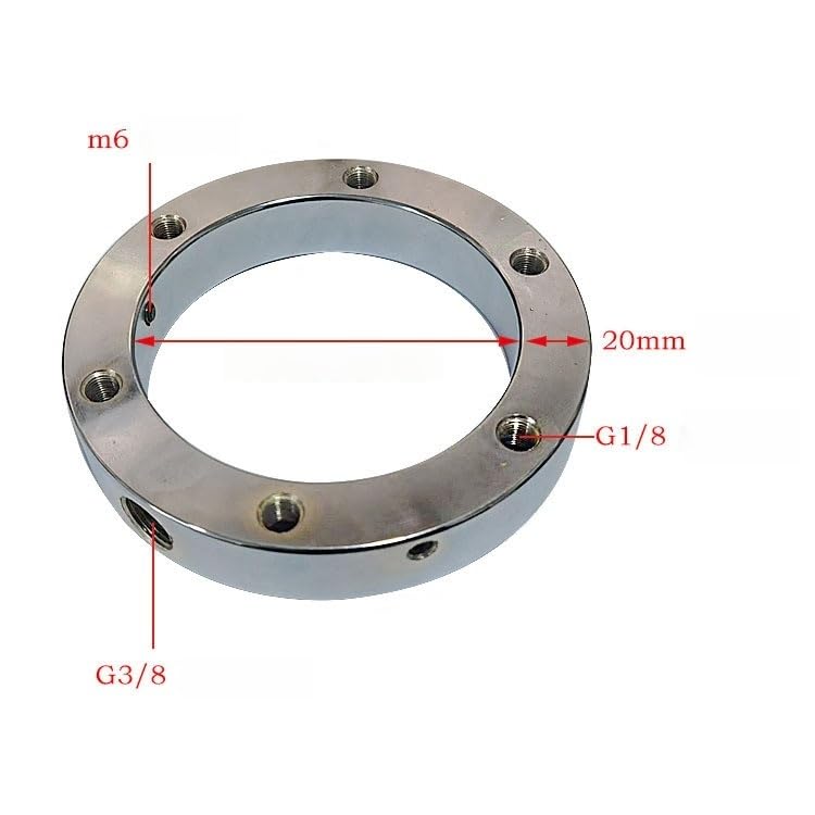 V-Shaped Brush Holder for CNC Spindle | 360-Degree Sturdy Water Jet Ring | Machine Tool Cooling Water Ring with Plastic Nozzle (65-200 mm)(ID70MM)