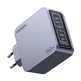 Carregador de Parede Usb A/C Carregamento Rápido 160W + Cabo Usb Tipo C Macho/Macho 240W 1.5 Metros Preto MPOWER