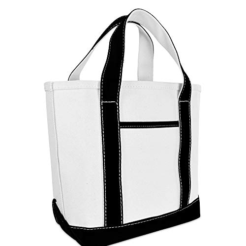 Dalix 14" Mini Small Cotton Canvas Party Favor Wedding Gift Tote Bag In Black #TOP1