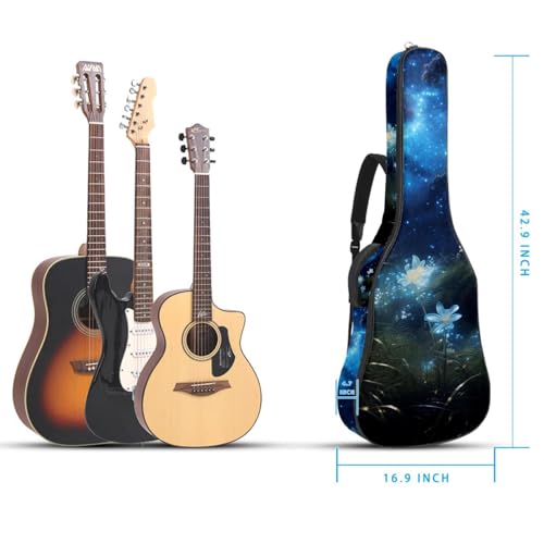 Sac pour guitare acoustique 109cm plantes étoilées multicolore