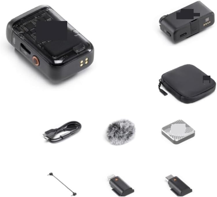 for DJI for Mic 2 Microphone with Intelligent Noise Cancelling 32-bit Float for Internal Recording for Optimized Sound 250m Range(Mic 2 2TX 1RX)