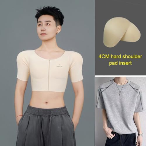 Faja pectoral para aplanar el busto con relleno muscular trans 8