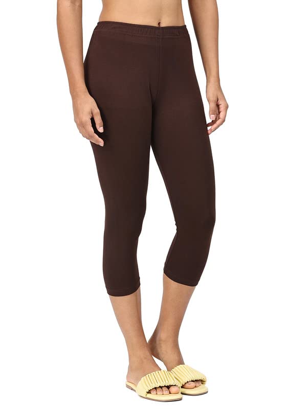 Image of Robinbosky Premium Stretchable Cotton Capri Legging for Women | Suitable for Formal wear & Casual wear | High-End Elastic Makes. The Leggings Squat Proof and Durable for Travel, Yoga, & Workout.
