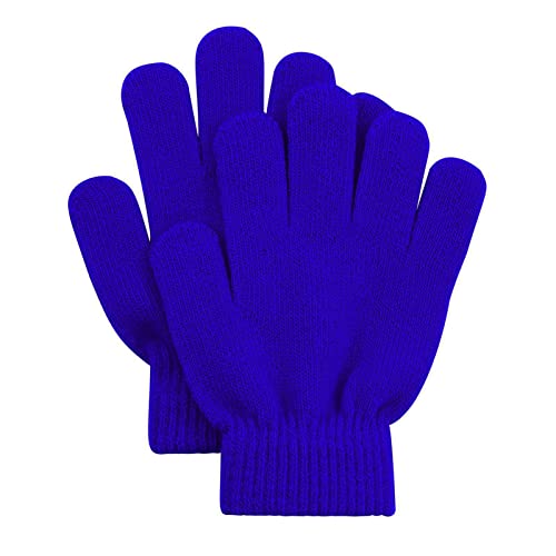 Kid's Winter Magic Gloves Children Stretchy Warm Magic Gloves Boys or Girls Knit Gloves Royal Blue