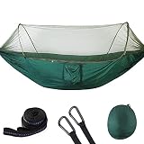 LVLUOKJ Hamaca para Acampar con mosquitera, Capacidad de Carga de 200 kg, Columpio Ultraligero para Exteriores, Transpirable, a Prueba de Insectos, para...