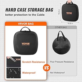 VEVOR Câble de Recharge EV de Type 2 à Type 2 Chargement Monophasé Véhicule Électrique 32 A 22 kW 5,5 m IP66 Étanche avec Sac de Transport pour IEC62196 Véhicule Électrique Hybride Rechargeable CE TÜV