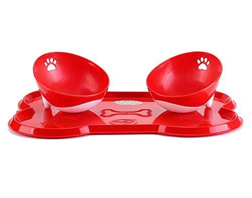 Kit Jg Americano 2 Comedouro Vermelh 1300Vm Truqys Para Cães