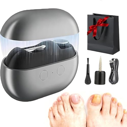 Easy Nail Trimmer, Easy Nail Clippers, 2-in-1 Electric Nail Clipper & Polisher for Seniors and Kids, Thick Toenails/Extra Hard, Painless Nails Care Tool with Light for Arthritis, Low Vision (Black)