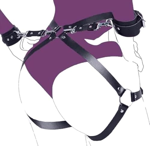 AJOHBM Cinturón Punk para Mujer Harness – Ceinture Jarretière con Ligas para Las Piernas, Accesorio para Carnavales​​ - ZF110