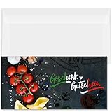GESCHENKGUTSCHEINcom by POS-HAUER. Gutschein-Set. 50x Gutschein + Kuvert. Für Italienische Restaurants Pizzeria Gastronomie, blanko zum selber Ausfüllen.