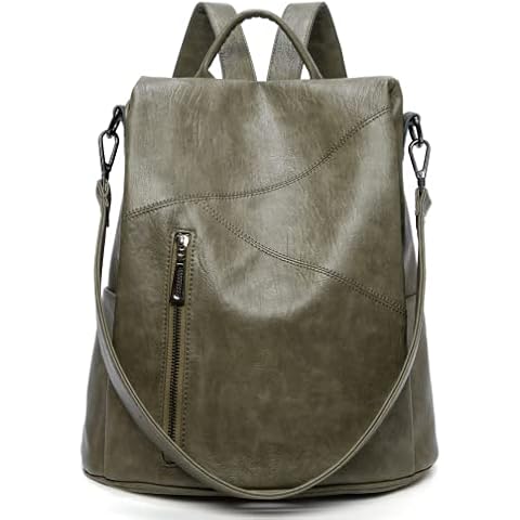 Kiepoar Women Leather Backpack Anti-Theft Shoulder Bag, Fashion Casual Purse Bag Daypack Handbag Lightweight Chic Multipocket Gran Capacity, Lady Elegant Rucksack for Office Work School Travel Cover