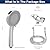 5-Setting High Pressure Handheld Shower Head Combo, NearMoon Multi-functions Powerful Spray Handheld Showerhead with Adjustable Angle Bracket (with 60? Stainless Steel Hose, Chrome)