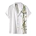 Xmiral Camicia Top Camicetta Uomo Estate Casual Stampa Floreale Camicia Manica Corta Collo Risvolto (L,4verde)