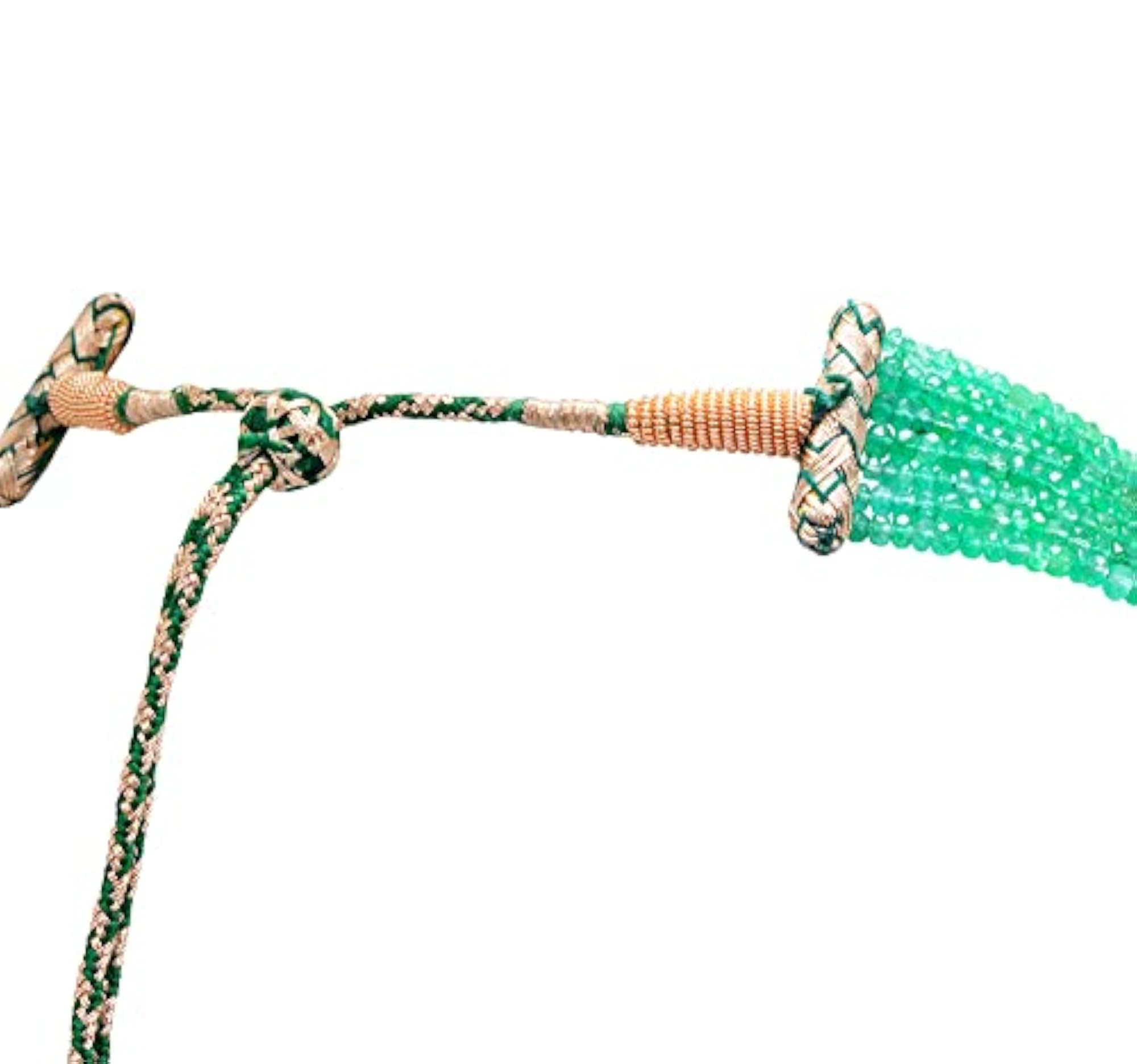 Jaipur Emerald Gemstone Beaded Necklace, 7 Rows