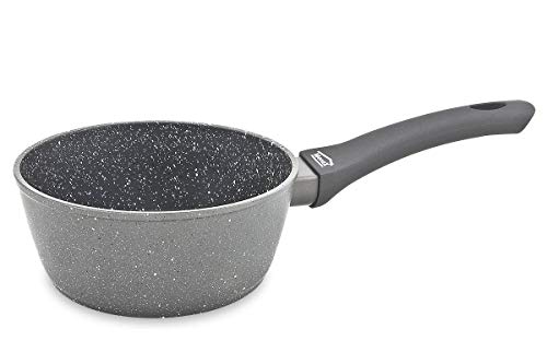 Menax Focus - Casserole de cuisine en aluminium forgé, revêtement antiadhésif StoneTech pierre (18 cm, 1,5 L)