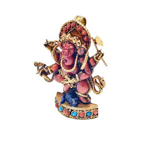Pendentif Lord Ganesha argent 925 doré artisanat d'exception - 6