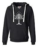 Go All Out Medium Black Womens Gondor Tree Deluxe Soft Hoodie