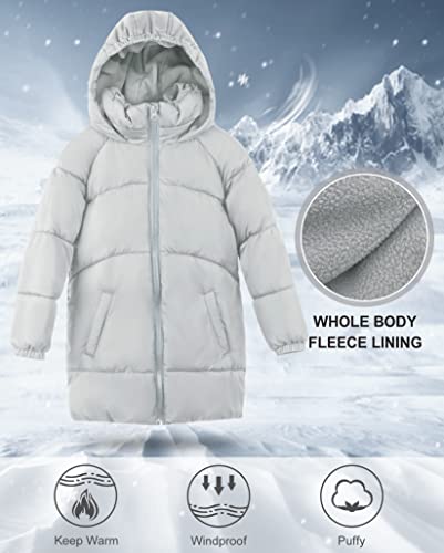 Solocote Girls Winter Coats Heavyweight Mediun Length Warm Jackets Down-Like Cotton Wadding Outwear 80817 Grey 9-10Y #TOP3