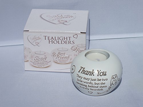 Thank You Gift - Sentimental Tealight Holder In Gift Box New