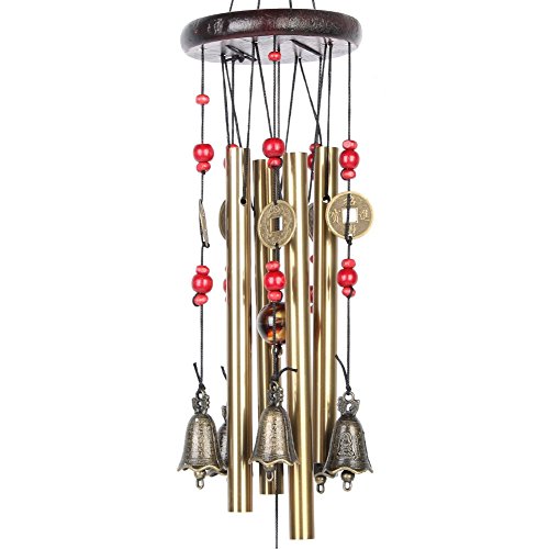 BWINKA Chinese Traditional Amazing 4 Tubes 5 Bells Bronze Yard Garden Outdoor Living Wind Chimes 60cm - Image 4