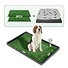 Dog grass pad with foldable dog litter boxlarge liner base for balconyultra absorbent artificial grass pads for dogsdog pee pad holder potty training 2 pcs reusable pee pad  urban country home decor